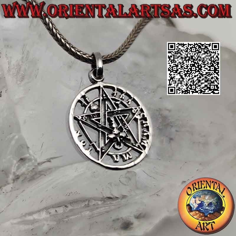Petit pendentif en argent Tétragramme (étoile microcosmique)