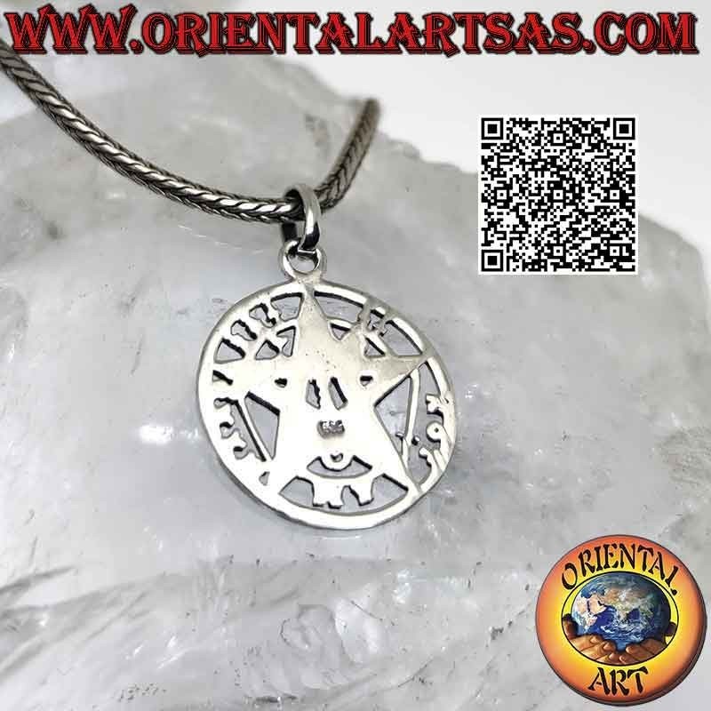 Pequeño colgante de plata Tetragrámaton (Estrella Microcósmica)