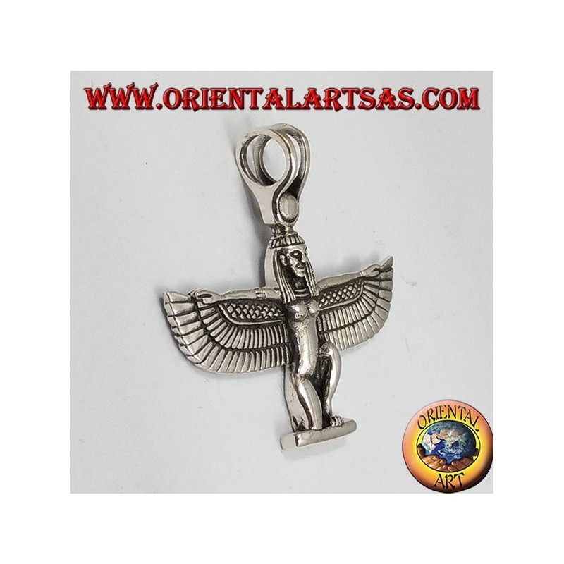 Silver pendant winged goddess Isis