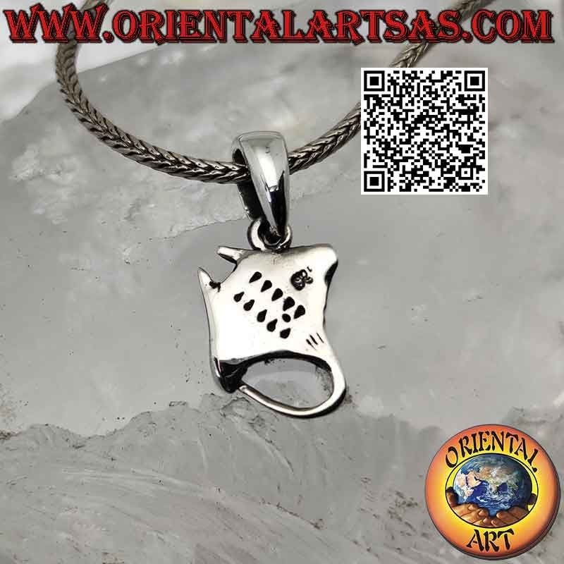 Pendentif en argent, raie poisson, raie manta ou torpille (petit)