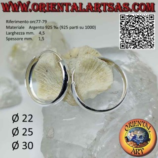 Smooth flat rounded circle in 4.5 mm silver, various sizes