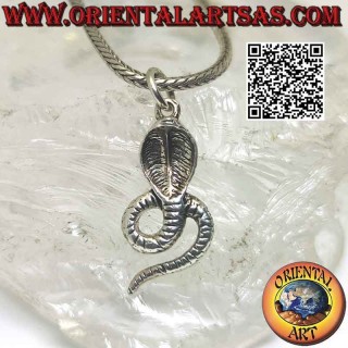 Silver pendant, cobra in frontal position