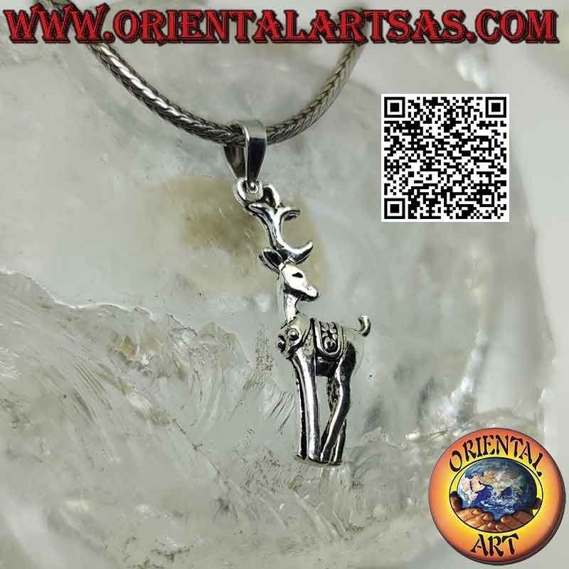Pendentif en argent en forme de cerf "Bambi"