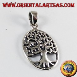 colgante de plata, árbol de la vida (Oval)