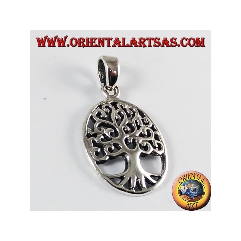 Silber-Anhänger, Baum des Lebens (Oval)
