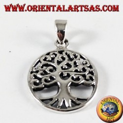 colgante de plata, árbol de la vida (Oval)