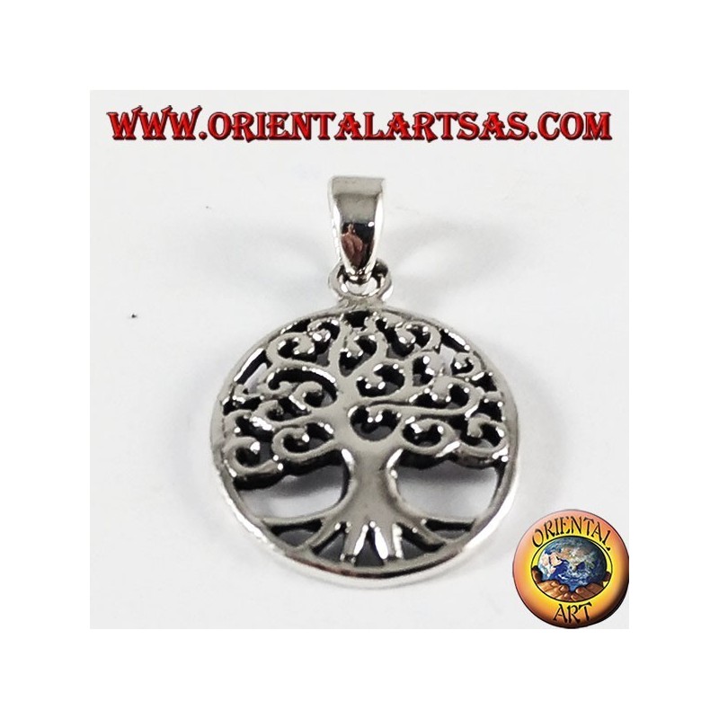 ciondolo d'argento, albero della vita ( ovale )