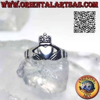 Anillo de plata Irish Claddagh (Amor, lealtad y amistad) clásico (B)