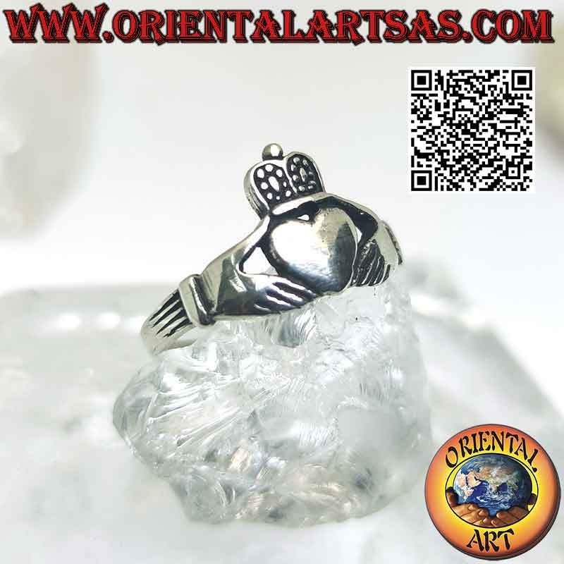 Irish Claddagh silver ring (Love loyalty and friendship)