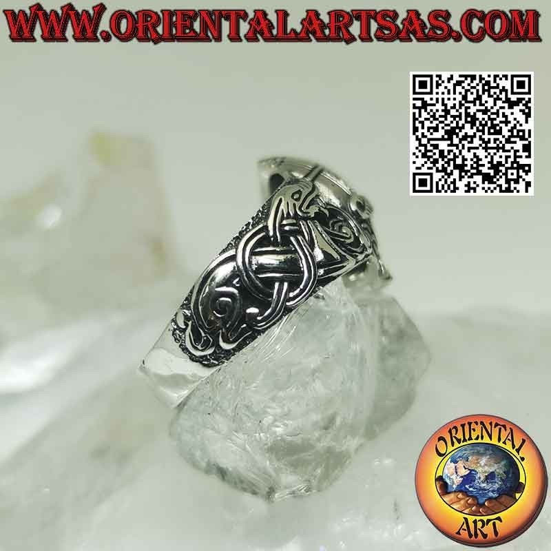 Silberring in Form eines Helms mit keltischen Gravuren (klein)