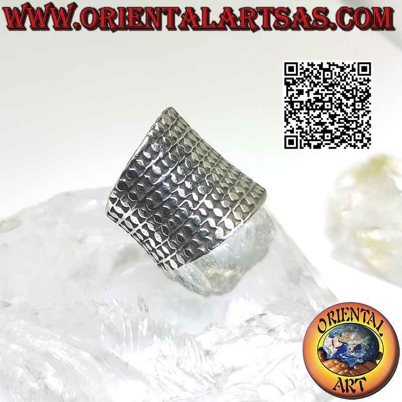 Bague en argent à large bande avec clous (Karen)