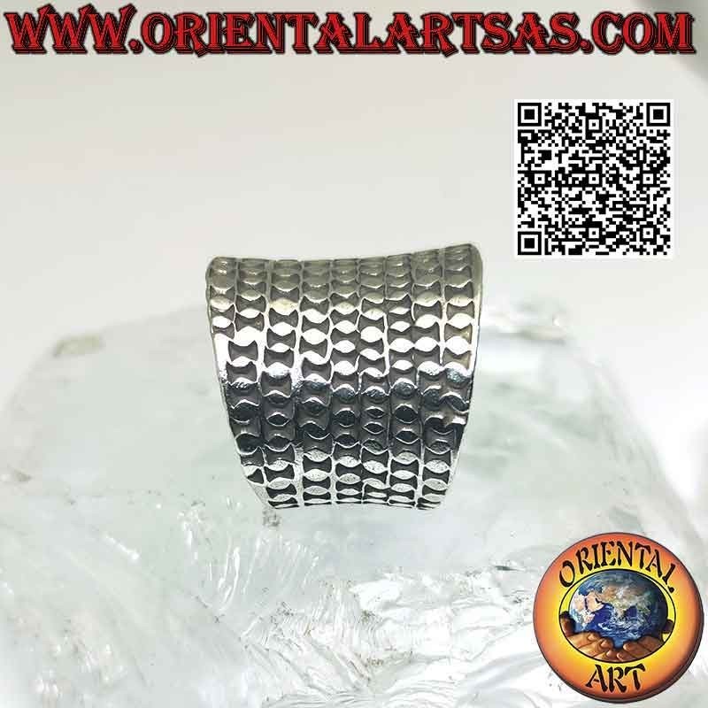 Wide band silver ring with studs (Karen)