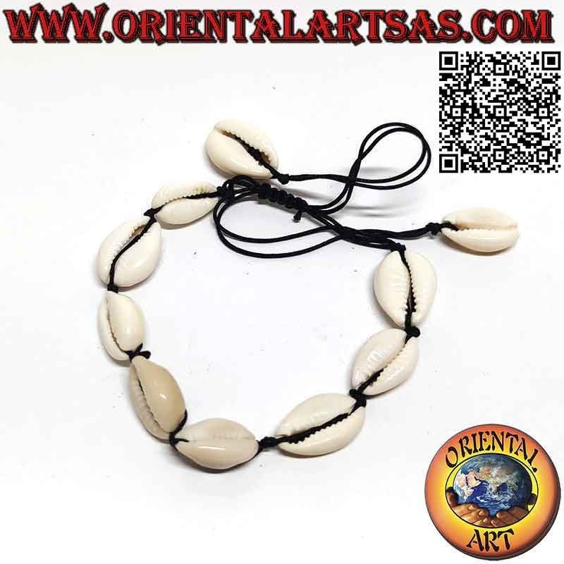 Bracelet - cowrie shells and knot anklet (8 + 2)