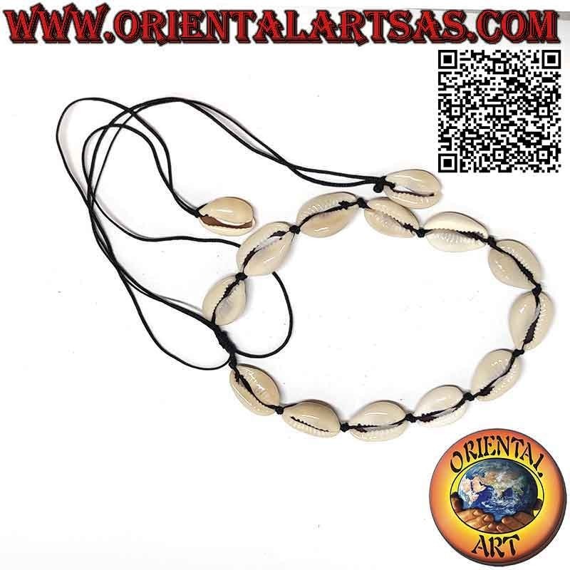 Bracciale - cavigliera conchiglie di ciprea e nodo (12+2)
