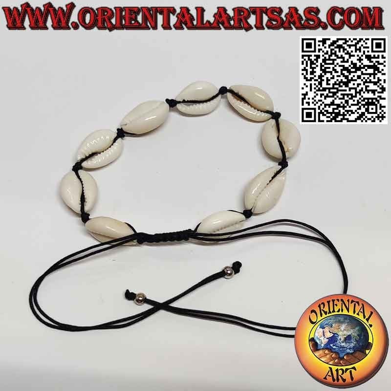 Armband - Kaurimuschel-Fußkettchen und Slipknot mit Kugel