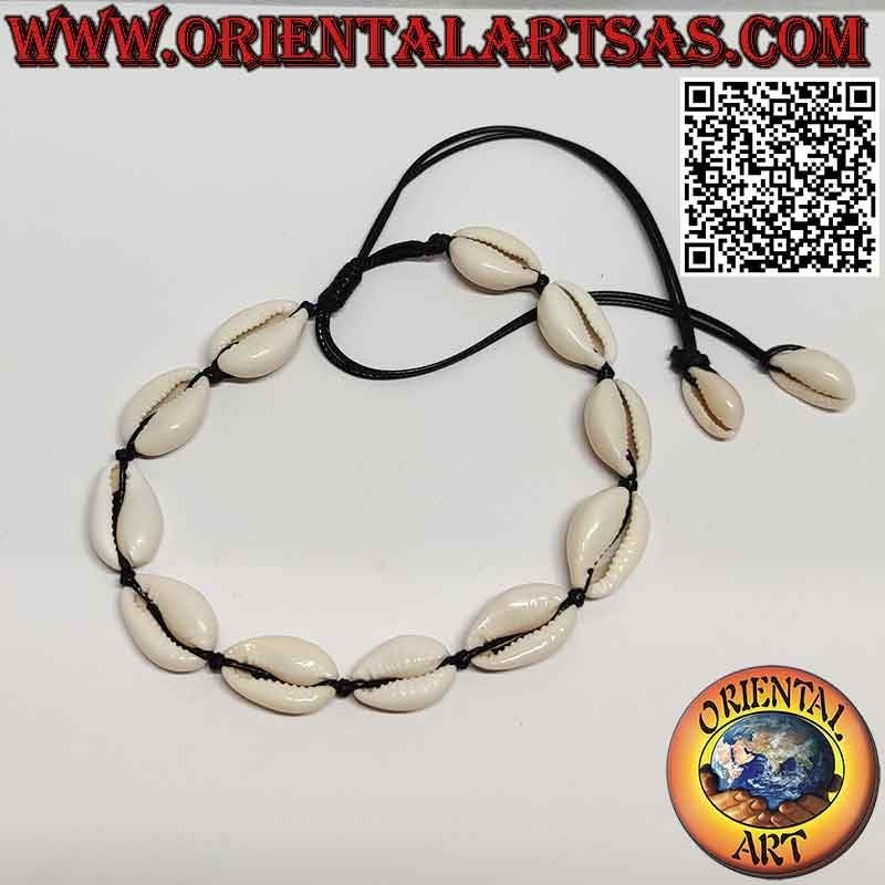Bracelet - cowrie shells and knot anklet (11 + 2)