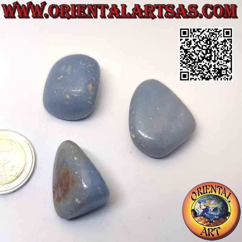 Angelite (anidrite o pietra degli Angeli) burattata