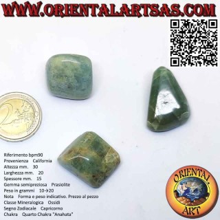 Prasiolita o Prasio (amatista verde) tumbada