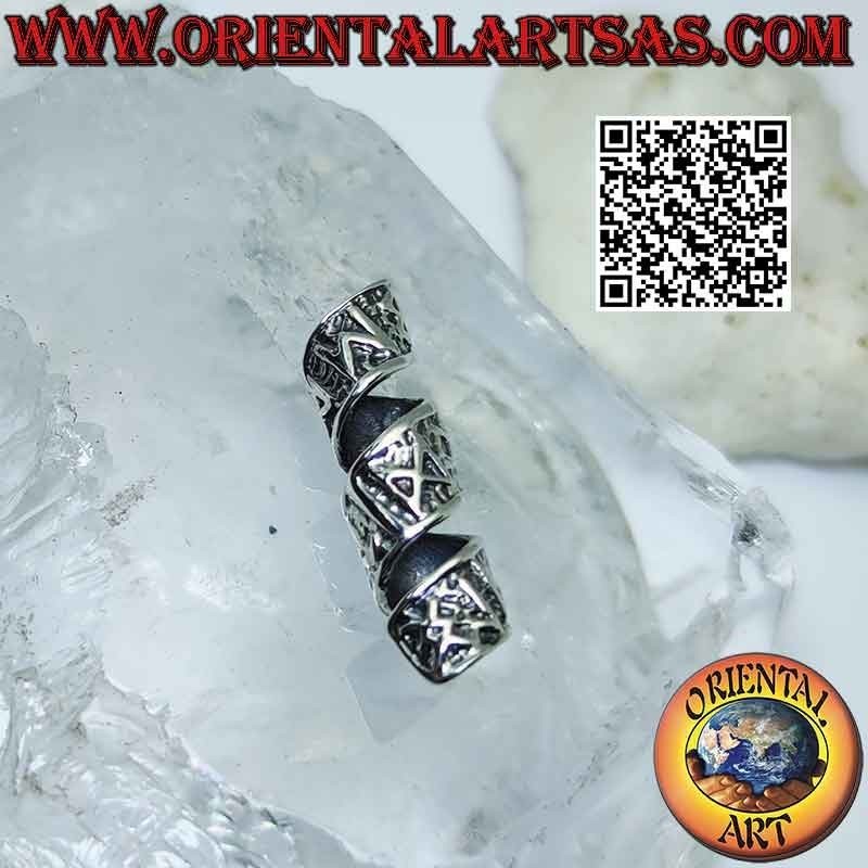 Dreadlock beads in argento 925‰ a spirale con rune celtiche