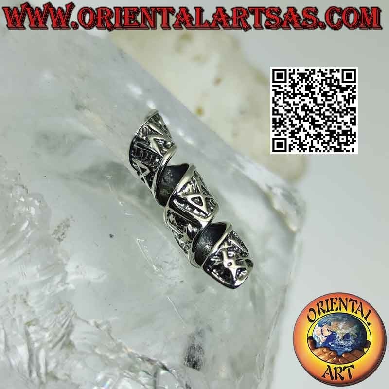 Cuentas de rastas en espiral en plata 925 ‰ con runas celtas
