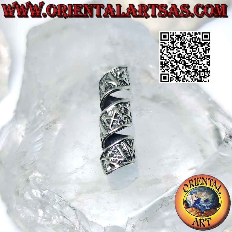 Dreadlock beads in argento 925‰ a spirale con rune celtiche