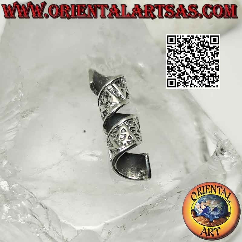Spiral dreadlock beads in 925 ‰ silver with Celtic runes