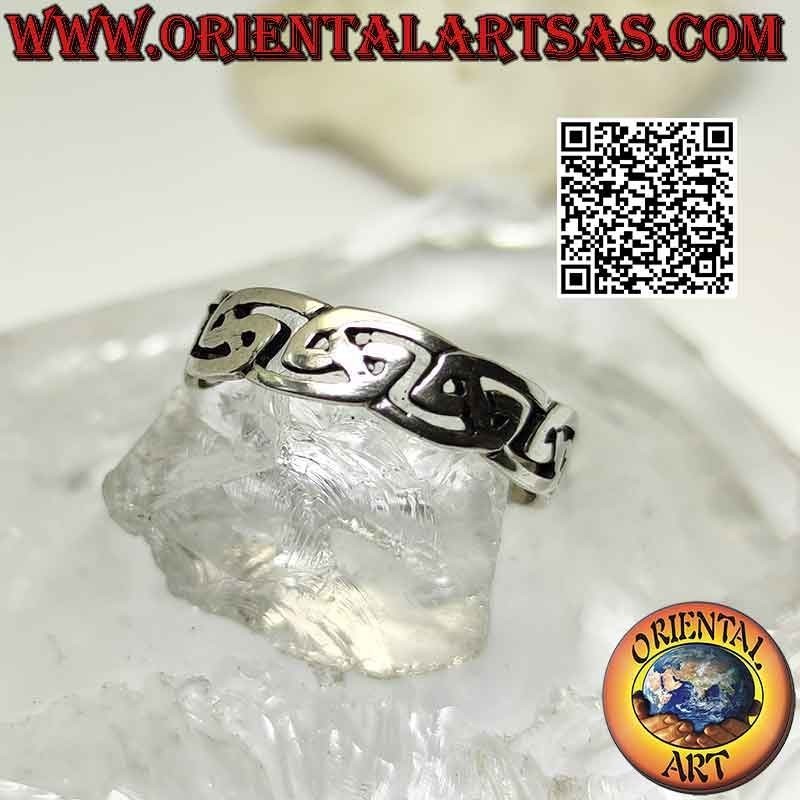 Bague en argent avec tissage celtique ajouré (5 mm.)