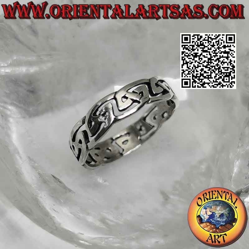 Anillo de plata con tejido celta calado (5 mm.)