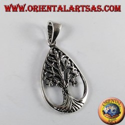 Silver pendant, tree of life (in drop)
