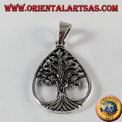 Silver pendant, tree of life (in drop)
