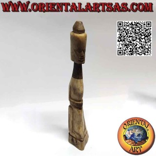 Primitive Skulptur eines Eingeborenen mit Geheimfach aus Knochen (25cm)