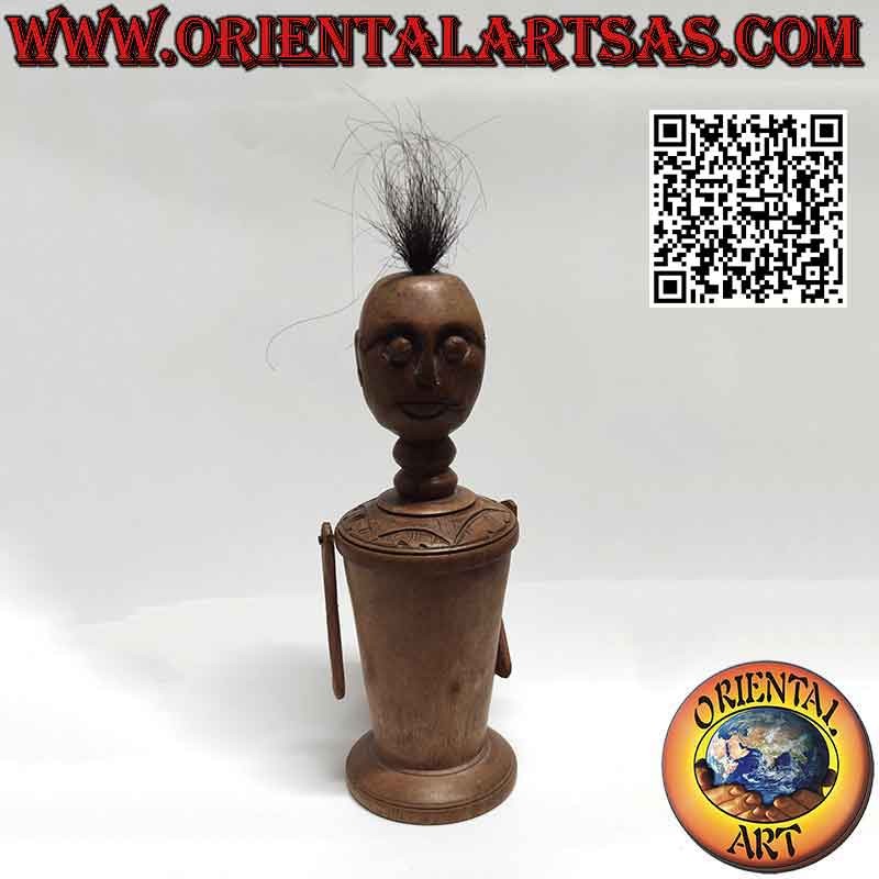 Primitive Kastenskulptur eines indigenen Mannes aus Papua-Neuguinea (24 cm)