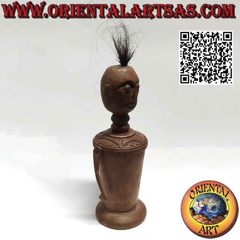 Primitive Box Sculpture of a Papua New Guinean Indigenous Man (24cm)