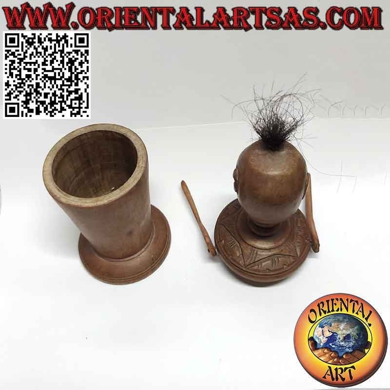 Primitive Box Sculpture of a Papua New Guinean Indigenous Man (24cm)