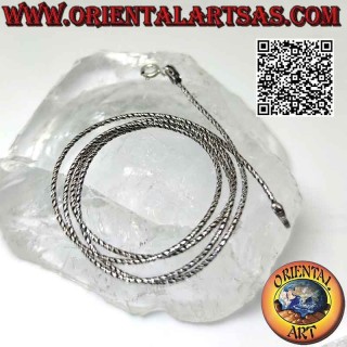 Collier chaîne "serpent" indonésien torsadé en argent 925‰ (épaisseur 1 mm)