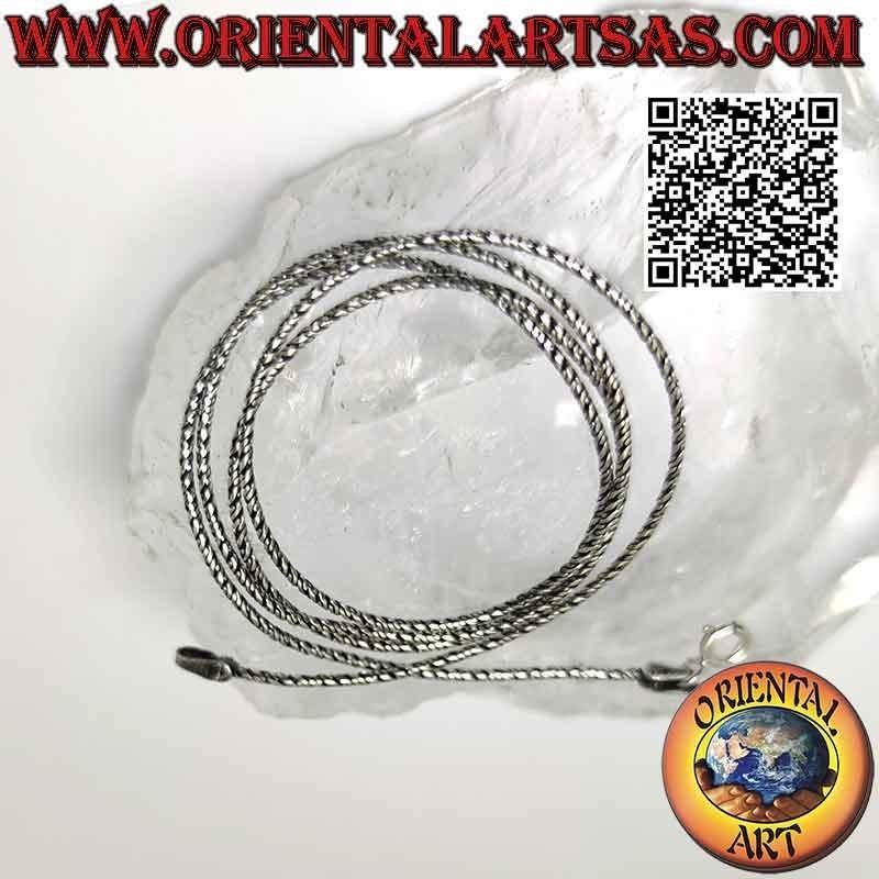 Collier chaîne "serpent" indonésien torsadé en argent 925‰ (épaisseur 1 mm)