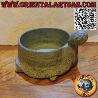 Terracotta (green) tortoise-shaped storage vase Ø 17 cm