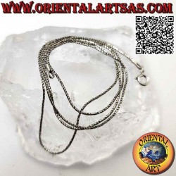 Collar de cadena "serpiente" indonesia retorcida en plata 925 ‰ (grosor 0,8 mm)