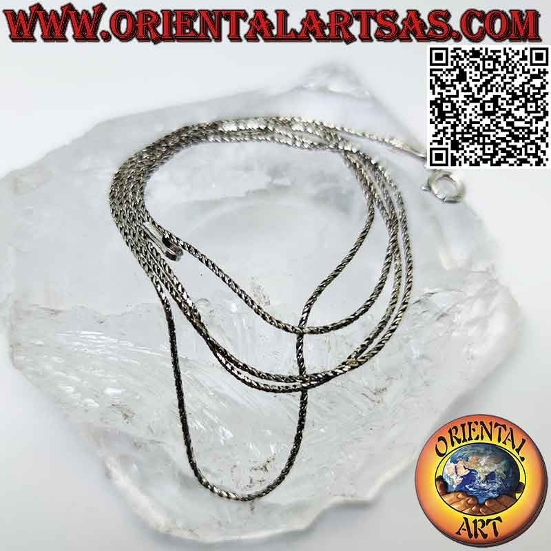 Collier chaîne en argent 925‰ "serpent" indonésien torsadé (0,8 mm)