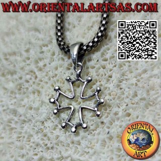 Ciondolo in argento a forma di  croce occitana
