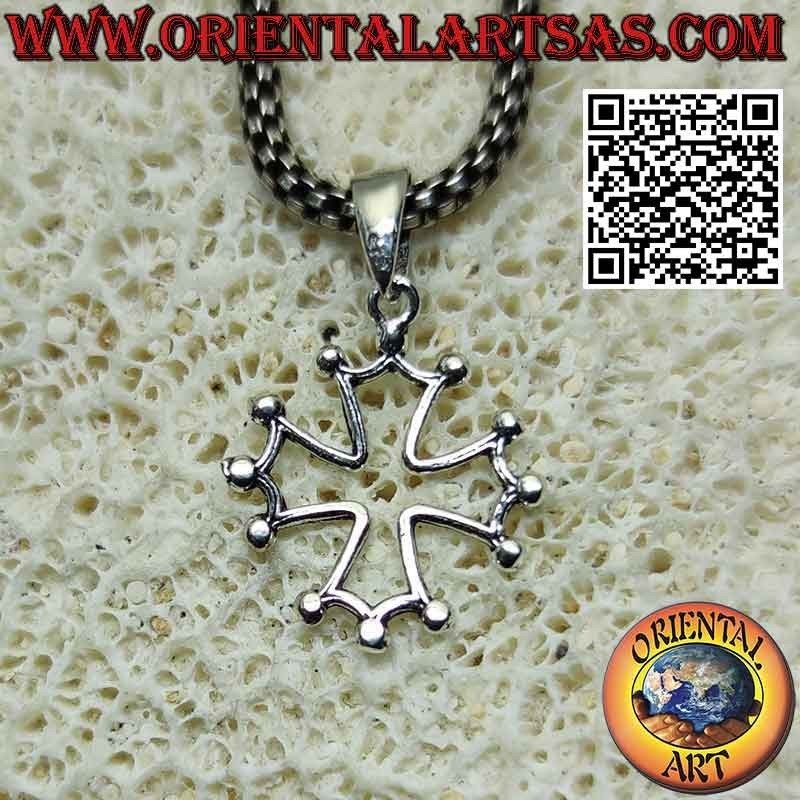 Ciondolo in argento a forma di  croce occitana