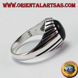 Silberring (für Männer) Onyx Oval