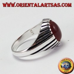 Silver (male) ring with oval horn