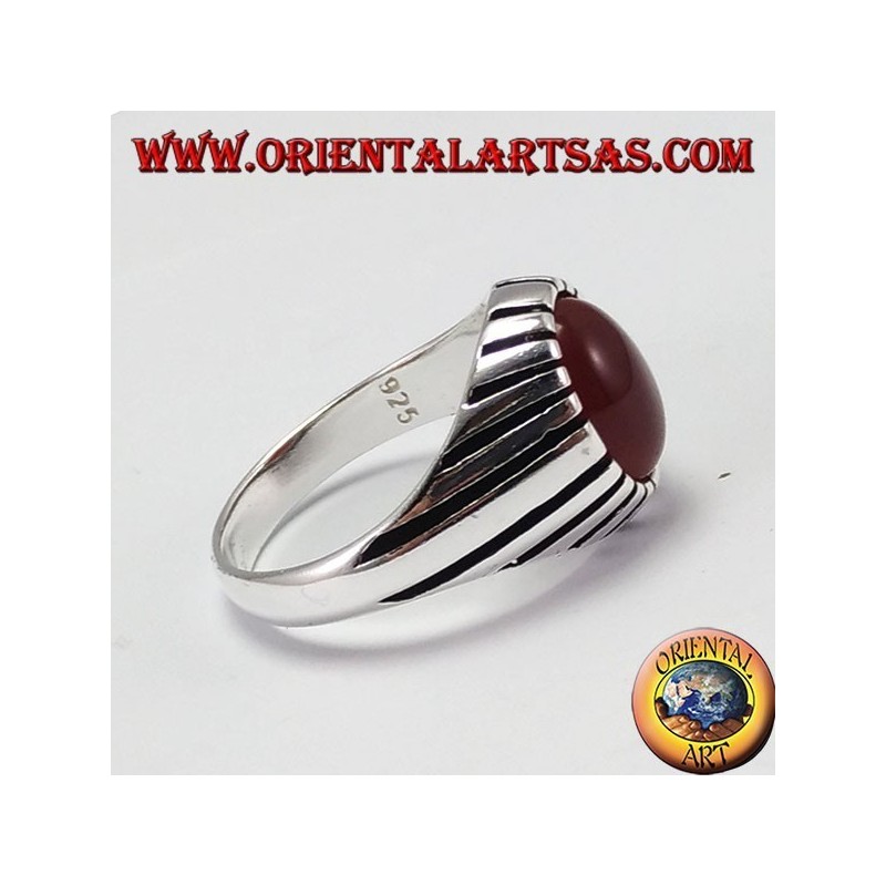 Silver (male) ring with oval horn