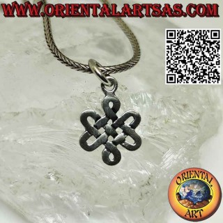 Pendentif en argent 925 tibétain noeud infini Srivatsa