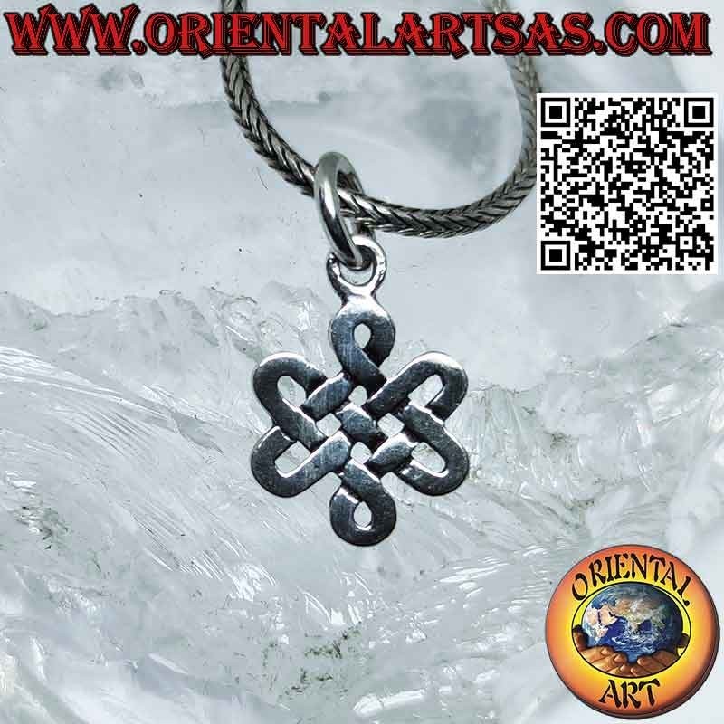 Ciondolo in argento 925 nodo dell'infinito Tibetano  Srivatsa