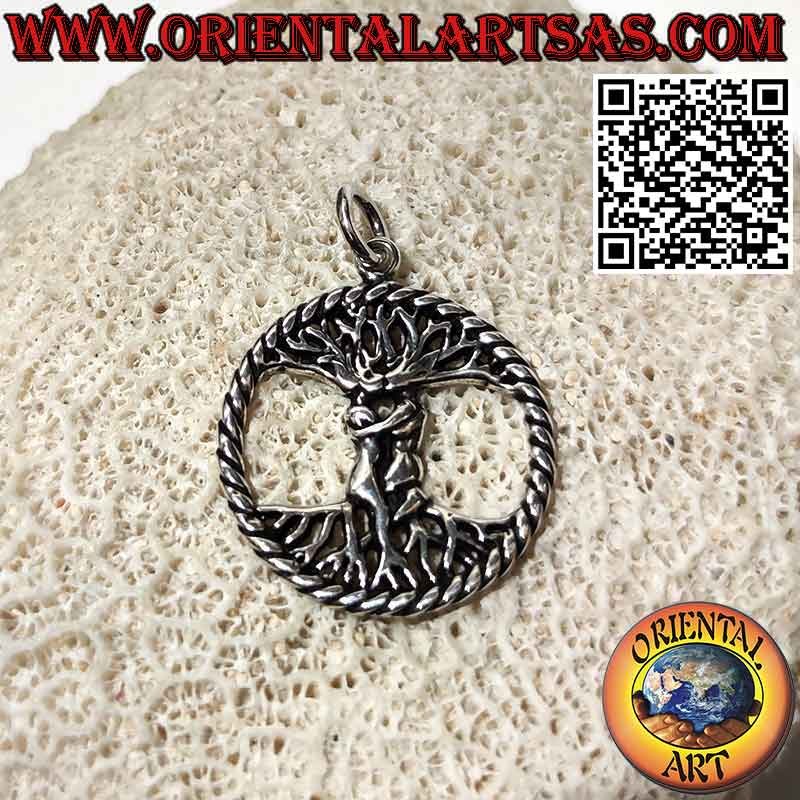 Silver pendant Tree of life for lovers