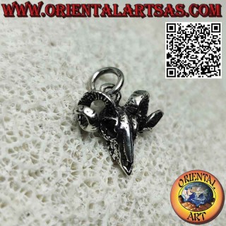 Three-dimensional ram (ram) skull silver pendant