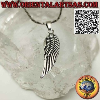 Pendentif en argent avec ailes d'ange double face (moyen)