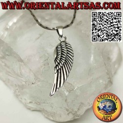 Double Sided Angel Wings Silver Pendant (Medium)